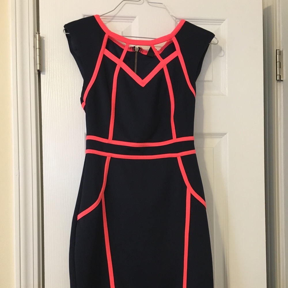 Navy blue above the knee casual dress